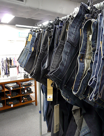 rack of jeans