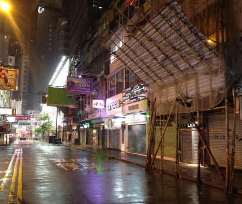 bamboo scaffolding typhoon hong kong hk china